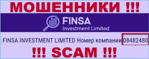 Как указано на официальном сайте мошенников Finsa Investment Limited: 08482480 - это их номер регистрации