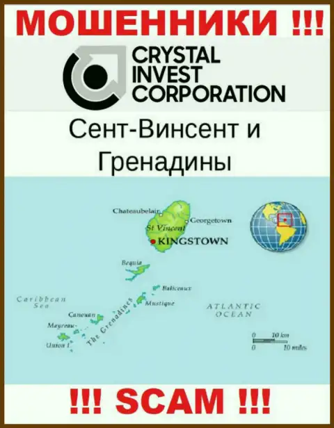 Saint Vincent and the Grenadines - это юридическое место регистрации организации Crystal Invest Corporation