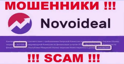 Не взаимодействуйте с организацией NovoIdeal Com, зная их лицензию, приведенную на веб-портале, Вы не спасете вклады