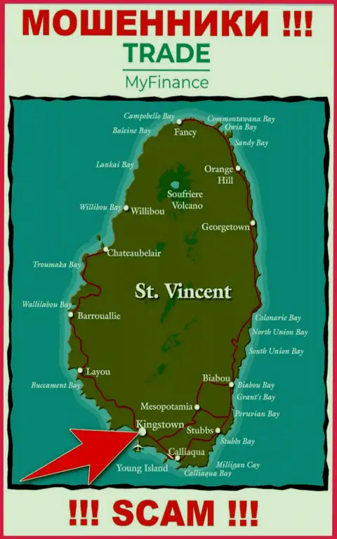 Официальное место регистрации мошенников Trade My Finance - Kingstown, Saint Vincent and the Grenadines