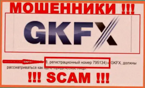 Регистрационный номер еще одних мошенников всемирной internet сети организации GKFX ECN - 795134