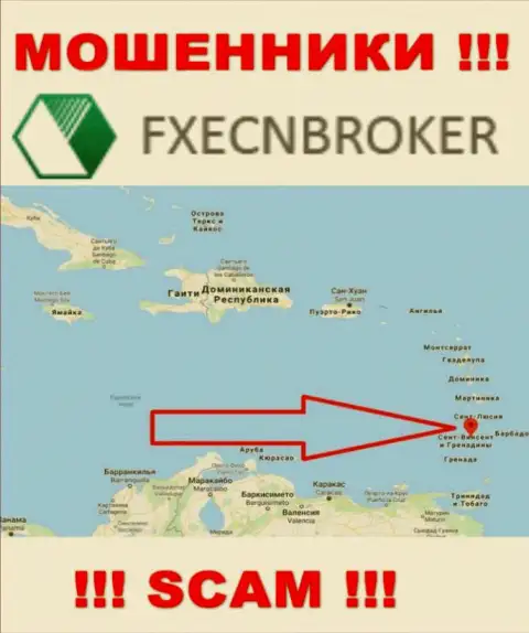 ФХЕЦНБрокер - это КИДАЛЫ, которые официально зарегистрированы на территории - Сент-Винсент и Гренадины