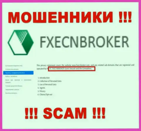 ФХЕСНБрокер - это internet мошенники, а управляет ими юридическое лицо IC FXECNBROKER Saint Vincent and the Grenadines