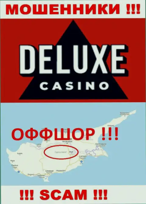 Deluxe Casino - это противоправно действующая организация, зарегистрированная в оффшоре на территории Кипр