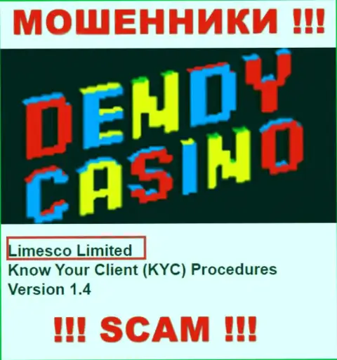 Сведения про юридическое лицо internet-мошенников Dendy Casino - Limesco Ltd, не обезопасит вас от их лап