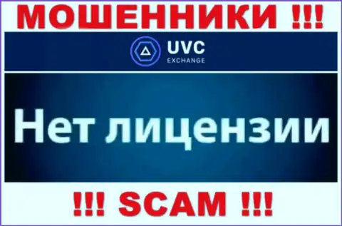У мошенников UVCExchange на веб-сайте не размещен номер лицензии компании !!! Будьте весьма внимательны