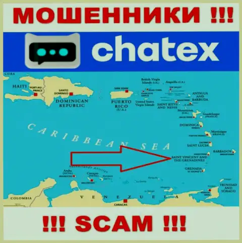 Не верьте интернет обманщикам Chatex, потому что они пустили корни в оффшоре: St. Vincent & the Grenadines