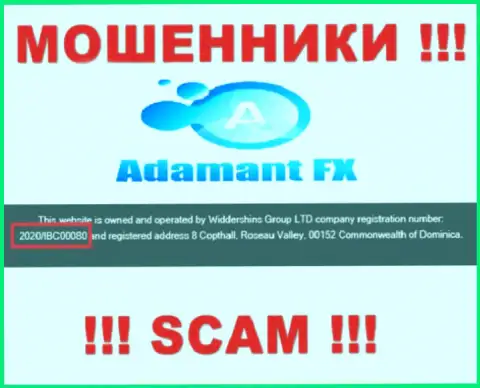 Номер регистрации интернет-лохотронщиков Adamant FX, с которыми довольно опасно взаимодействовать - 2020/IBC00080