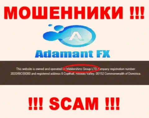 Данные о юридическом лице AdamantFX Io у них на официальном сайте имеются - это Виддерсхинс Груп Лтд