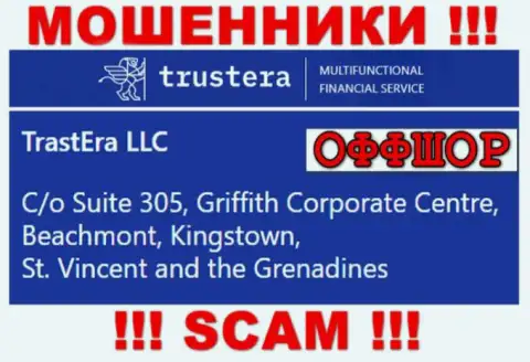 Сюите 305, Корпоративный центр Гриффита, Бичмонт, Кингстаун, Сент-Винсент и Гренадины - офшорный юридический адрес мошенников Трустера, расположенный на их веб-портале, ОСТОРОЖНЕЕ !!!