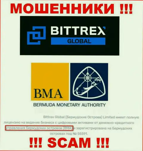 И организация Bittrex Com и ее регулятор - Управление денежного обращения Бермудских островов (BMA), являются лохотронщиками