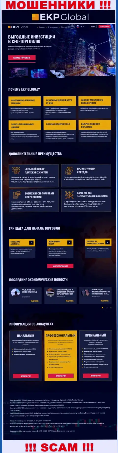 Скриншот официального информационного сервиса EKP-Global - EKP-Global Com