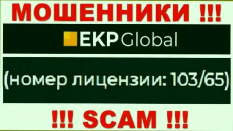 На веб-портале EKP-Global Com имеется лицензия, только вот это не отменяет их мошенническую суть