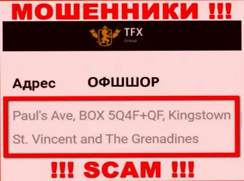 Не взаимодействуйте с TFX Group - указанные мошенники скрылись в оффшорной зоне по адресу: Paul's Ave, BOX 5Q4F+QF, Kingstown, St. Vincent and The Grenadines