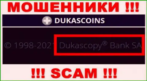 На официальном сайте DukasCoin говорится, что указанной компанией руководит Dukascopy Bank SA