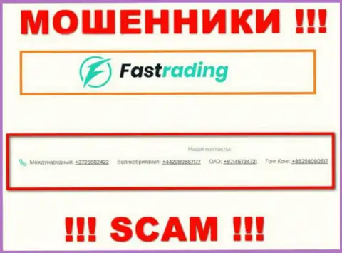 Fas Trading наглые интернет-шулера, выдуривают деньги, названивая клиентам с различных номеров телефонов