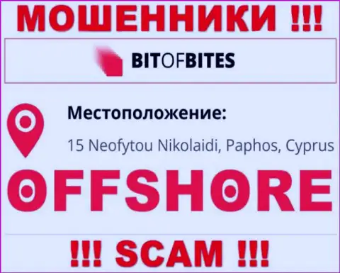 Контора Bit Of Bites указывает на сайте, что расположены они в офшоре, по адресу - 15 Neofytou Nikolaidi, Paphos, Cyprus