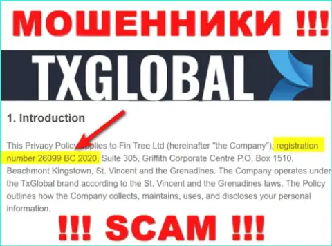 TX Global не скрывают регистрационный номер: 26099 BC 2020, да и зачем, обувать клиентов он вовсе не мешает