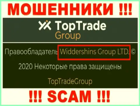 Данные о юр. лице Top TradeGroup у них на официальном портале имеются - это Widdershins Group LTD