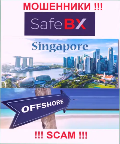 Singapore - оффшорное место регистрации мошенников Safe BX, предоставленное у них на сайте