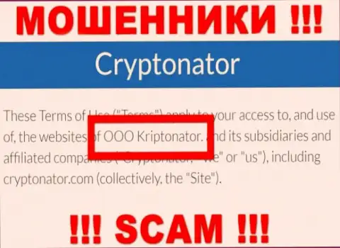 Организация Cryptonator Com находится под управлением организации OOO Криптонатор
