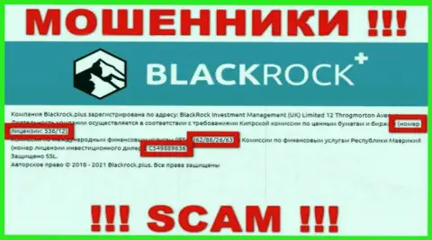 Black Rock Plus скрывают свою мошенническую сущность, представляя у себя на веб-сервисе лицензию