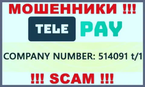 Номер регистрации TelePay, который показан мошенниками на их сайте: 514091 t/1
