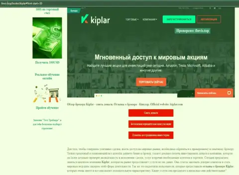 Обзор относительно Forex-дилинговой компании Kiplar на интернет-ресурсе finviz top
