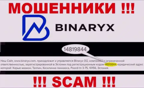 Binaryx Com не скрыли рег. номер: 14819844, да и для чего, разводить клиентов он не мешает