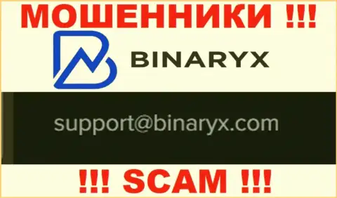 На онлайн-сервисе мошенников Binaryx предоставлен данный е-мейл, куда писать письма очень рискованно !!!
