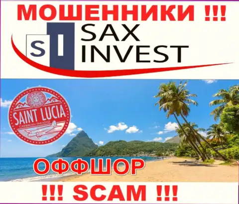 Т.к. Сакс Инвест находятся на территории Saint Lucia, украденные денежные активы от них не вернуть