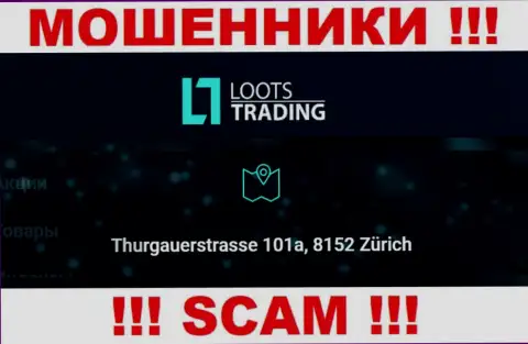 Loots Trading - это еще одни жулики !!! Не собираются приводить реальный юридический адрес организации