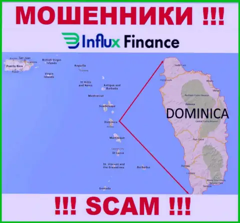 Компания InFluxFinance - это интернет-мошенники, находятся на территории Commonwealth of Dominica, а это офшорная зона