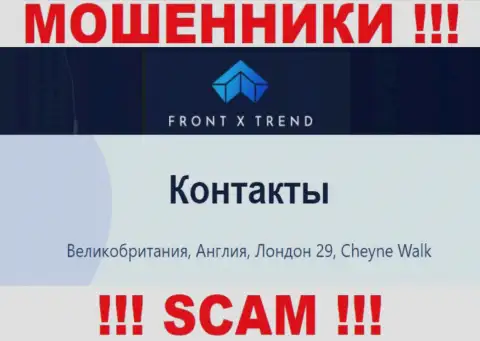FrontXTrend Com - это сомнительная организация, официальный адрес на портале размещает ложный