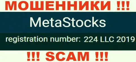 В сети Интернет работают махинаторы MetaStocks Co Uk !!! Их номер регистрации: 224 LLC 2019