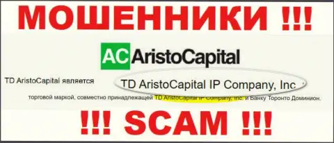 Юр лицо интернет мошенников Аристо Капитал - это TD AristoCapital IP Company, Inc, сведения с сайта шулеров