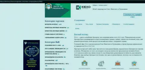 Обзорный материал об условиях спекулирования ФОРЕКС брокерской организации KIEXO, опубликованный на сайте директори финансмагнатес Ком
