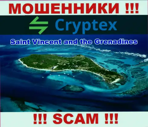 Из организации Криптекс Нет денежные вложения вывести невозможно, они имеют офшорную регистрацию - Saint Vincent and Grenadines