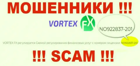 Именно эта лицензия предложена на официальном сайте жуликов Vortex FX