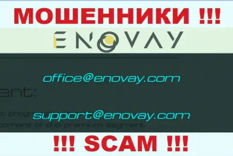 Е-мейл, который интернет жулики ЭноВей указали у себя на официальном информационном ресурсе