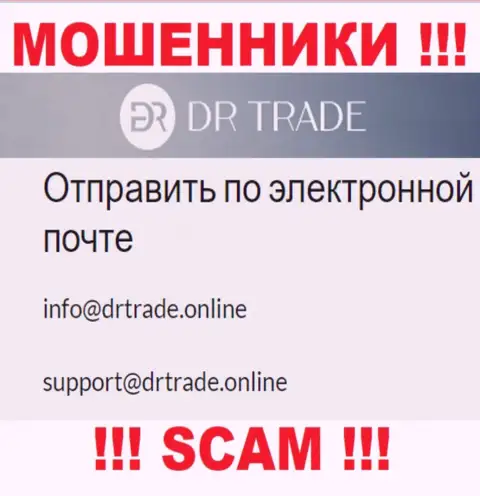 Не отправляйте сообщение на е-майл мошенников DRTrade, представленный у них на сайте в разделе контактов - это весьма опасно