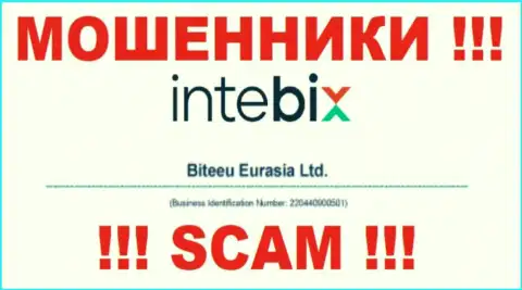 Как представлено на официальном сайте кидал Intebix: 220440900501 - это их номер регистрации